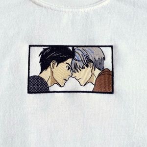 YURI x VICTOR Yuri On Ice Embroidered Unisex T-Shirt - White